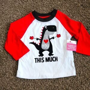 New Dinosaur Heart Valentines Day Long Sleeve Shirt